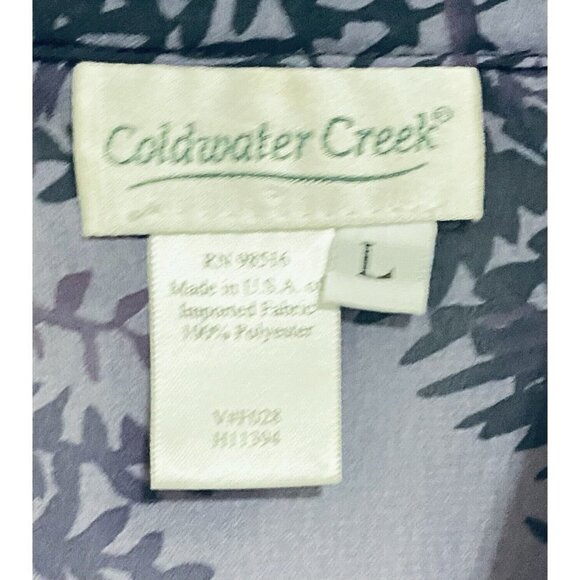 Coldwater Creek Womens Large Fern Print Sheer Tunic Top Jacket Purple Boho - Picture 4 of 6